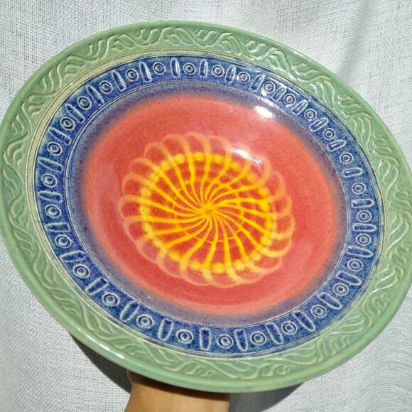 Beautiful Dan Tolkoff Original Art Pottery Hand Embellished Decorative Hand Thro - Picture 15 of 16